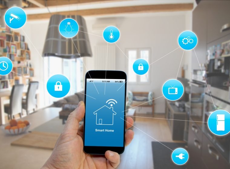 Smart,Home,Concept,,Hand,Holding,Smartphone,With,Smart,Home,Application